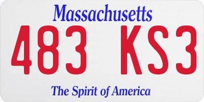 MA license plate 483KS3