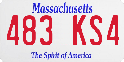 MA license plate 483KS4
