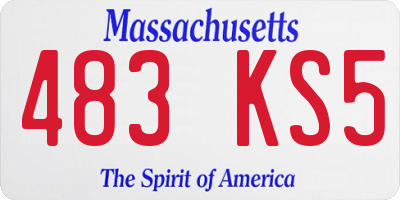 MA license plate 483KS5