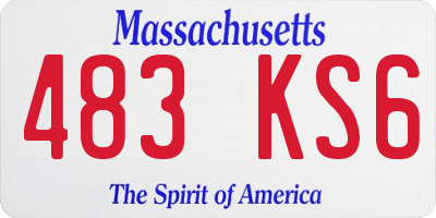 MA license plate 483KS6