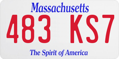 MA license plate 483KS7