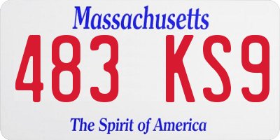 MA license plate 483KS9