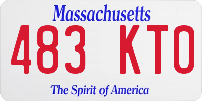 MA license plate 483KT0