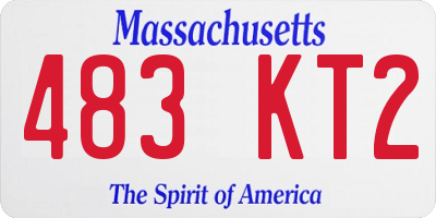 MA license plate 483KT2
