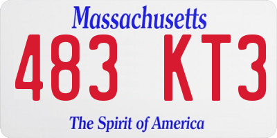 MA license plate 483KT3