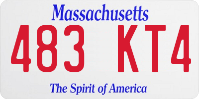 MA license plate 483KT4