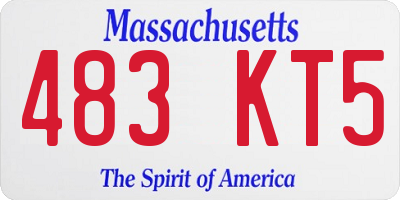 MA license plate 483KT5