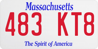 MA license plate 483KT8