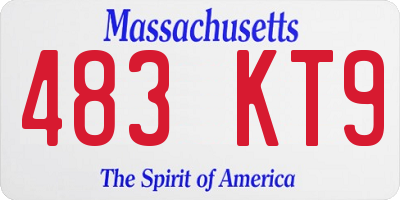 MA license plate 483KT9