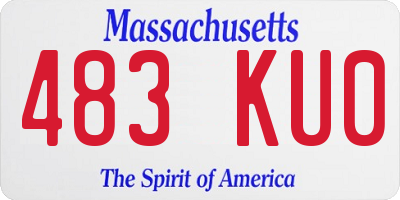 MA license plate 483KU0