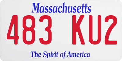 MA license plate 483KU2