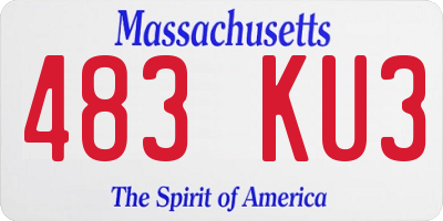 MA license plate 483KU3