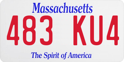 MA license plate 483KU4