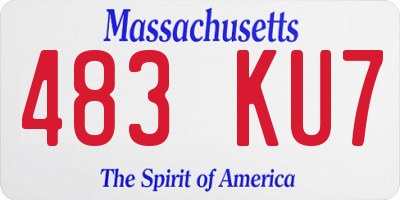MA license plate 483KU7