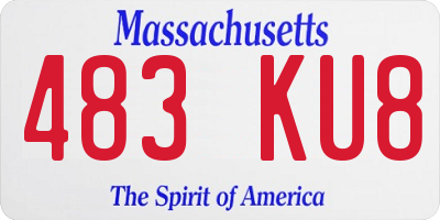 MA license plate 483KU8