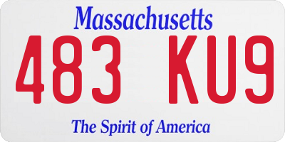 MA license plate 483KU9