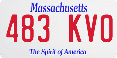 MA license plate 483KV0