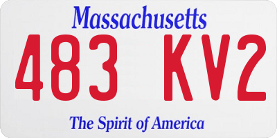 MA license plate 483KV2