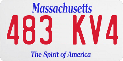 MA license plate 483KV4