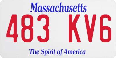 MA license plate 483KV6