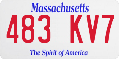 MA license plate 483KV7