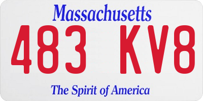 MA license plate 483KV8