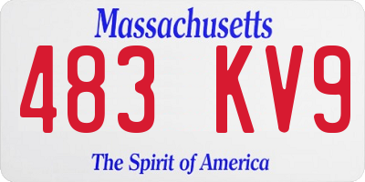 MA license plate 483KV9