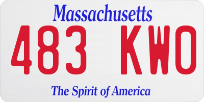 MA license plate 483KW0
