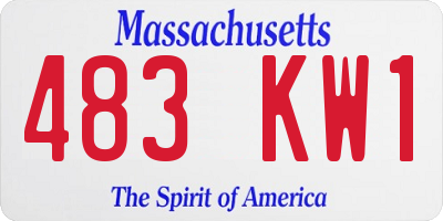 MA license plate 483KW1