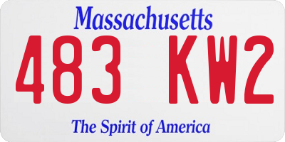 MA license plate 483KW2