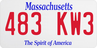 MA license plate 483KW3