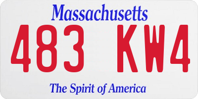 MA license plate 483KW4