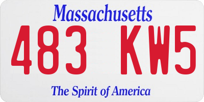MA license plate 483KW5