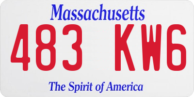 MA license plate 483KW6