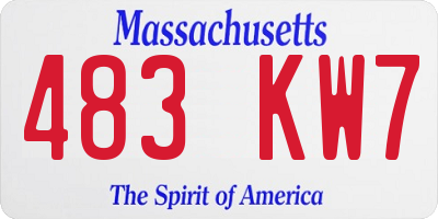 MA license plate 483KW7