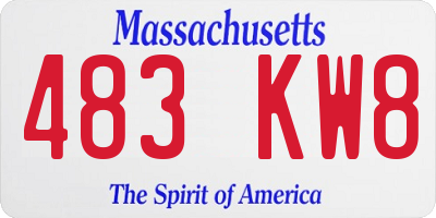 MA license plate 483KW8