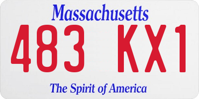 MA license plate 483KX1