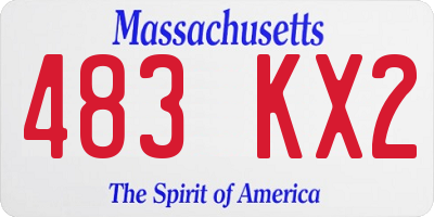 MA license plate 483KX2