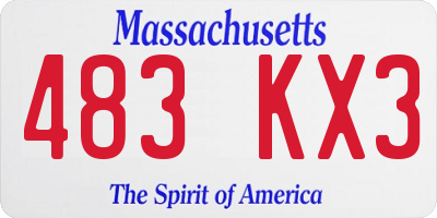 MA license plate 483KX3