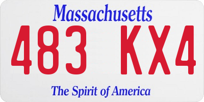 MA license plate 483KX4