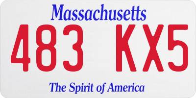 MA license plate 483KX5