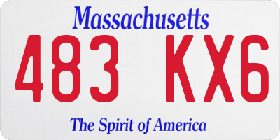 MA license plate 483KX6