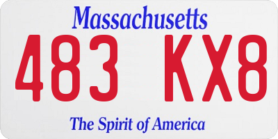 MA license plate 483KX8