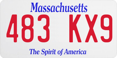 MA license plate 483KX9