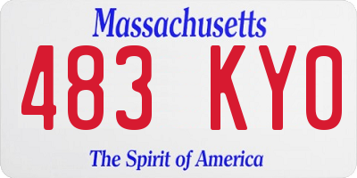 MA license plate 483KY0