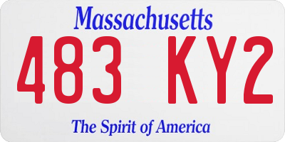 MA license plate 483KY2