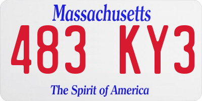 MA license plate 483KY3