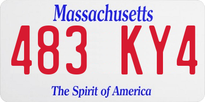MA license plate 483KY4