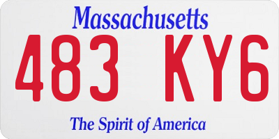 MA license plate 483KY6