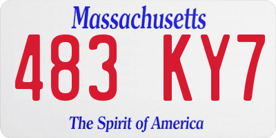 MA license plate 483KY7